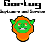 Gorlug logo, showing a friendly orc head